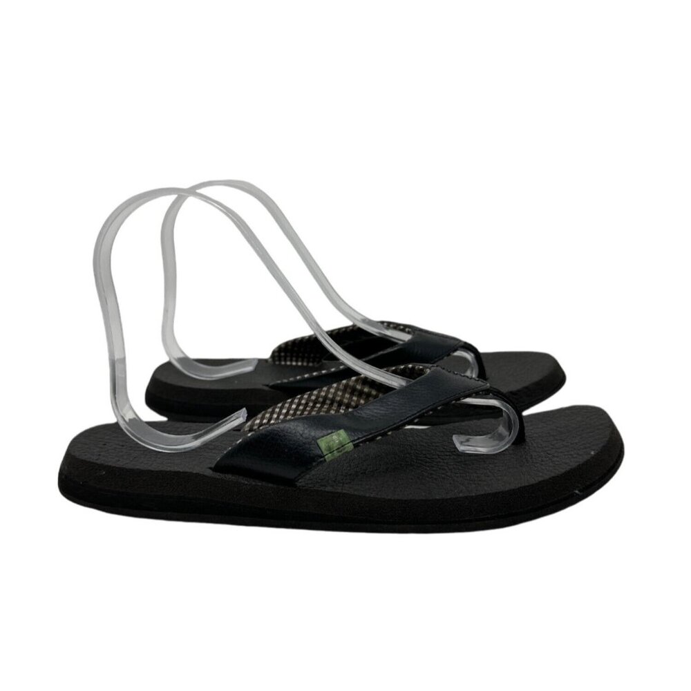 Sanuk Women's Black Yoga Mat Thong Sandals Size 9